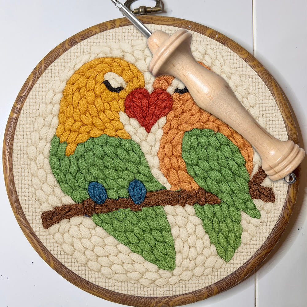 Parrots In Love Punch Needle Kit - Valentine Handicraft For Lover | Unique Gifts For Wedding  - image 6