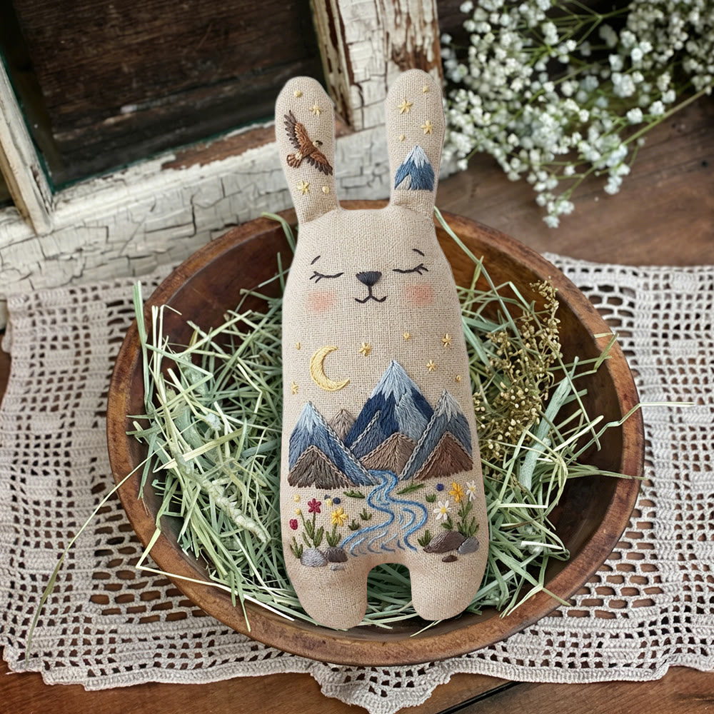 Rubbyoo Bunny Toy Embroidery Kit - Mountains And Stars | Sewing Craft Ideas | Diy Bunny Toy  - image 8