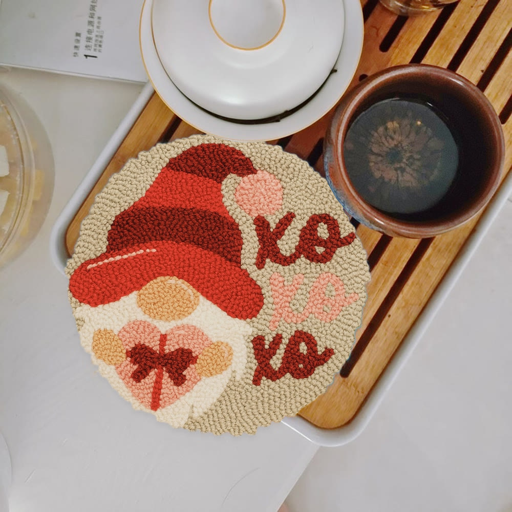 Happy Gnome Punch Needle Kit - Unique Christmas Craft | Handmade Decor For Home - 5 inch Coaster Kit - image 11