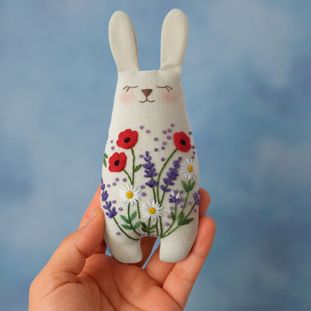 Rubbyoo Bunny Toy Embroidery Kit - Poppy And Lavender | Simple Handwork | Ideal Gift For Flower Lovers - image 8