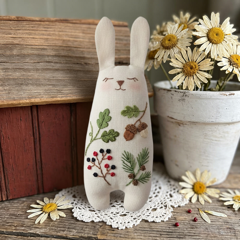 Rubbyoo Bunny Toy Embroidery Kit - Pine Cones And Leaves | Easy Handmade Art | Gift For Handmade Lovers  - image 7