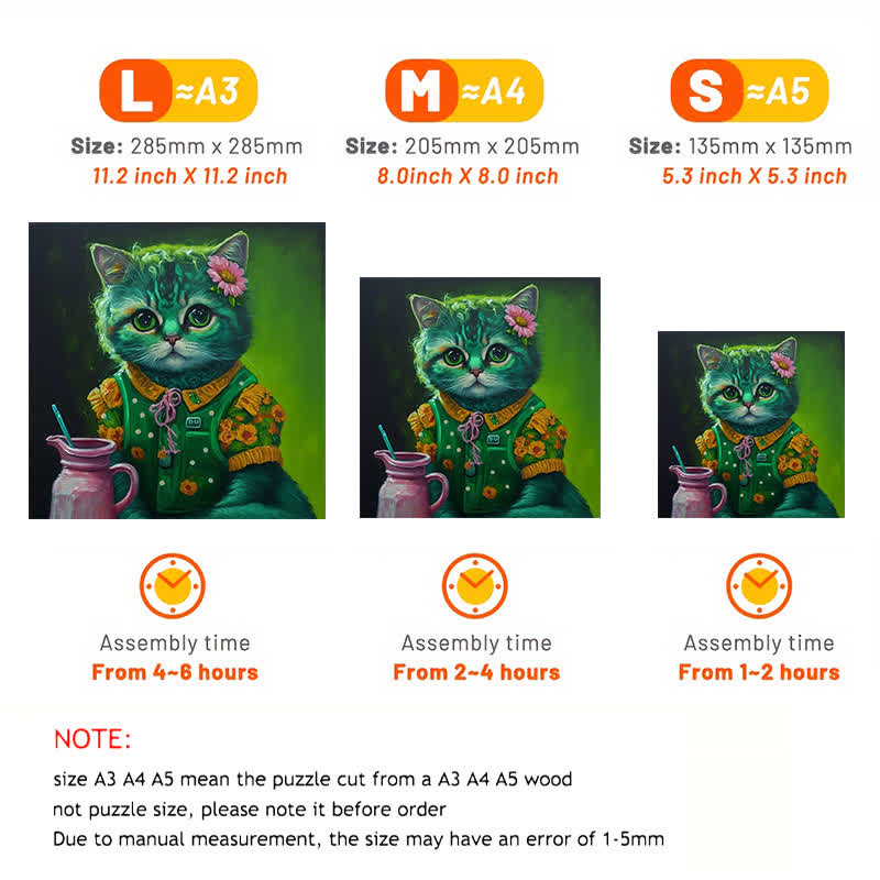 Milk Cat - Wooden Jigsaw Puzzle