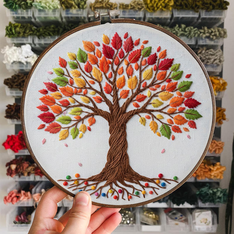 Rubbyoo Embroidery Kit - Vibrant Trees | Beginner Handmade Art | Perfect Home Decor - image 5