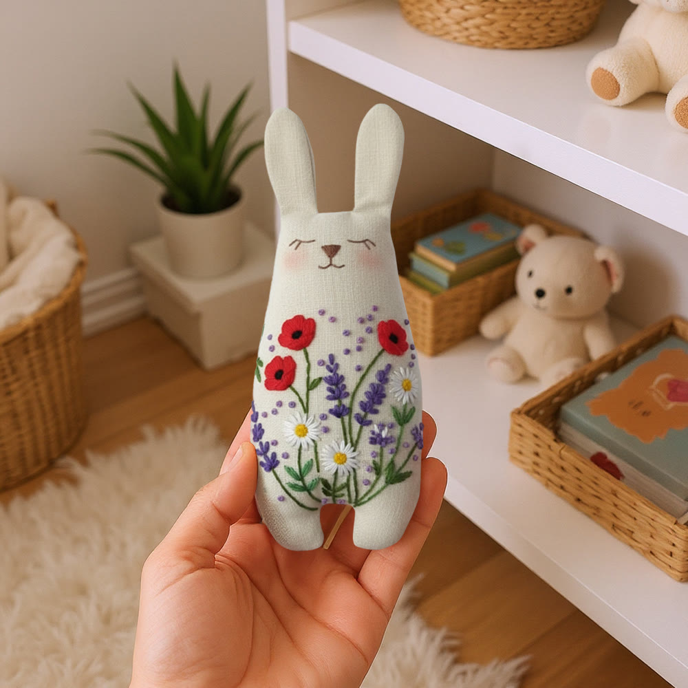Rubbyoo Bunny Toy Embroidery Kit - Poppy And Lavender | Simple Handwork | Ideal Gift For Flower Lovers - image 9