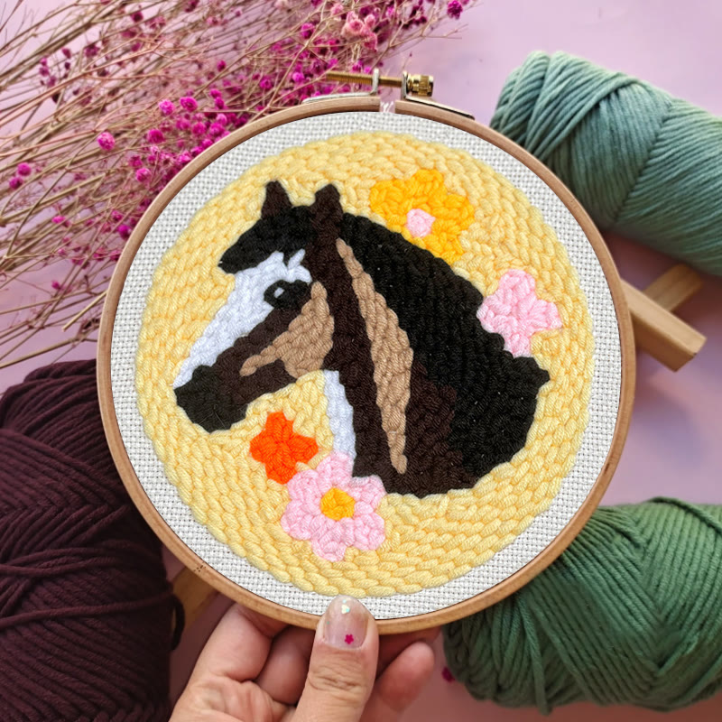 Horse Punch Needle Kit - Easy Diy Craft | Wall Hanging Decor - image 9