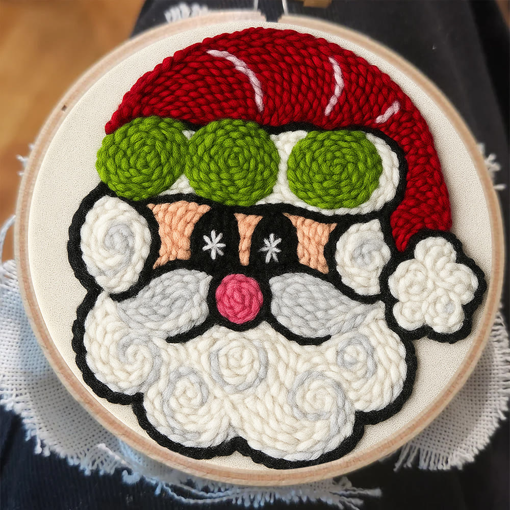  Santa Claus Punch Needle Kit - Adorable Christmas Craft | Perfect Handmade Holiday Gift - image 3