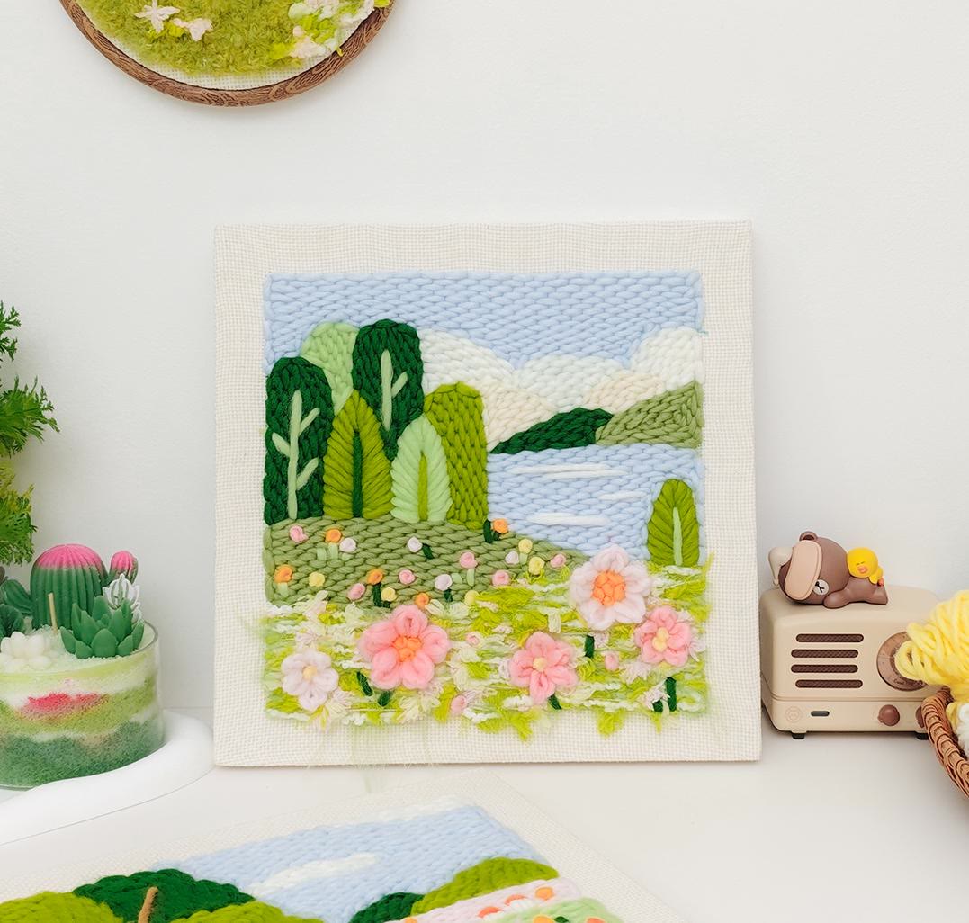 Spring Scenery Series Square Punch Needle Kit - Beautiful Landscape Handicraft | Decorative Housewarming Gifts - image 4