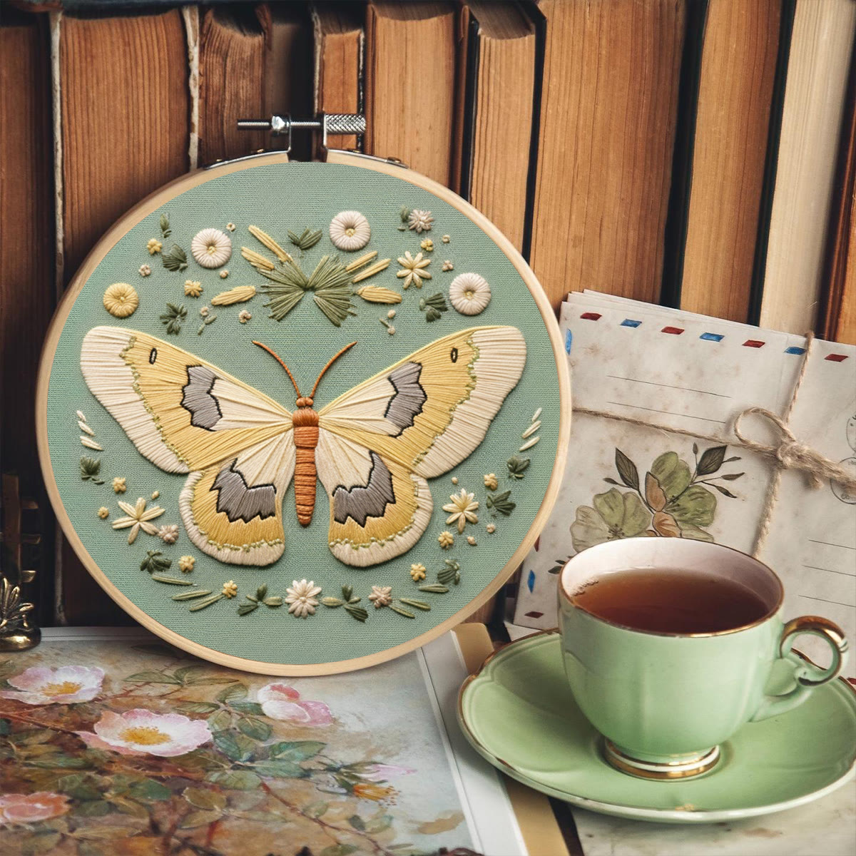 Rubbyoo Embroidery Kit - Detailed Moth | Diy Craft Kit