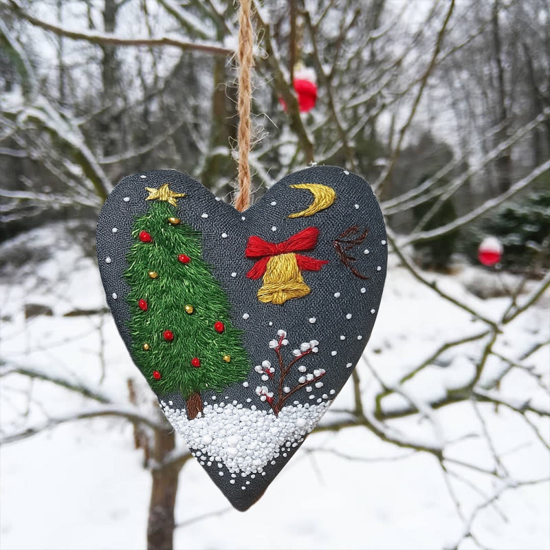 Rubbyoo Heart Embroidery Kit - Christmas Night | Diy Holiday Needlepoint | Christmas Home Ornament - image 5