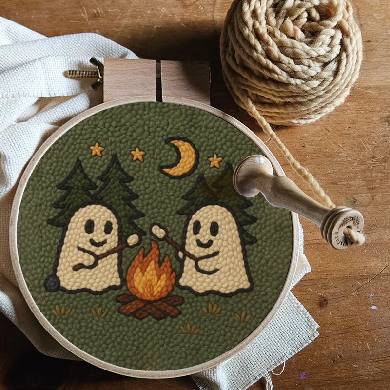 Campfire Ghost Punch Needle Kit - Spooky Halloween Coaster | Beginner Friendly Craft  - image 7