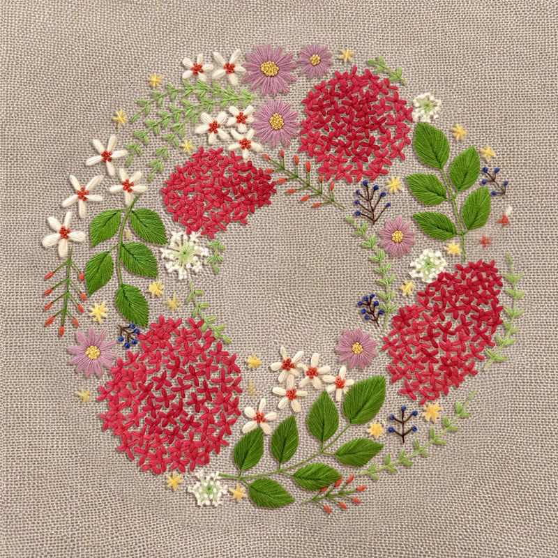 Rubbyoo Embroidery Kit - Various Botanicals  | Beginners Handmake Needle Craft 