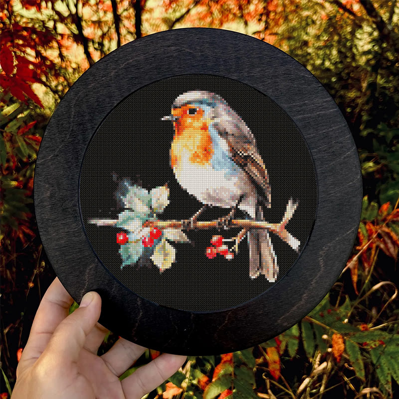 Cross Stitch Kit - Winter Robin Bird | Christmas Handmade Artwork | Christmas Needle Gifts - image 7