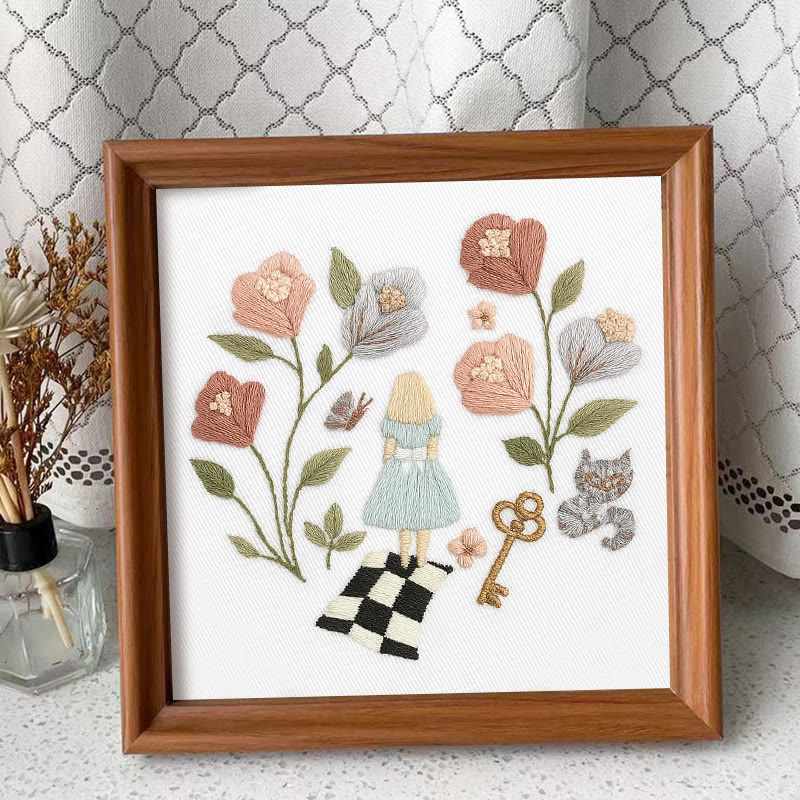 Rubbyoo Embroidery Kit - Fantasy Wonderland | Easy Floral Artwork | Diy Birthday Gift - Embroidery Kit Plus An Extra Frame - image 8