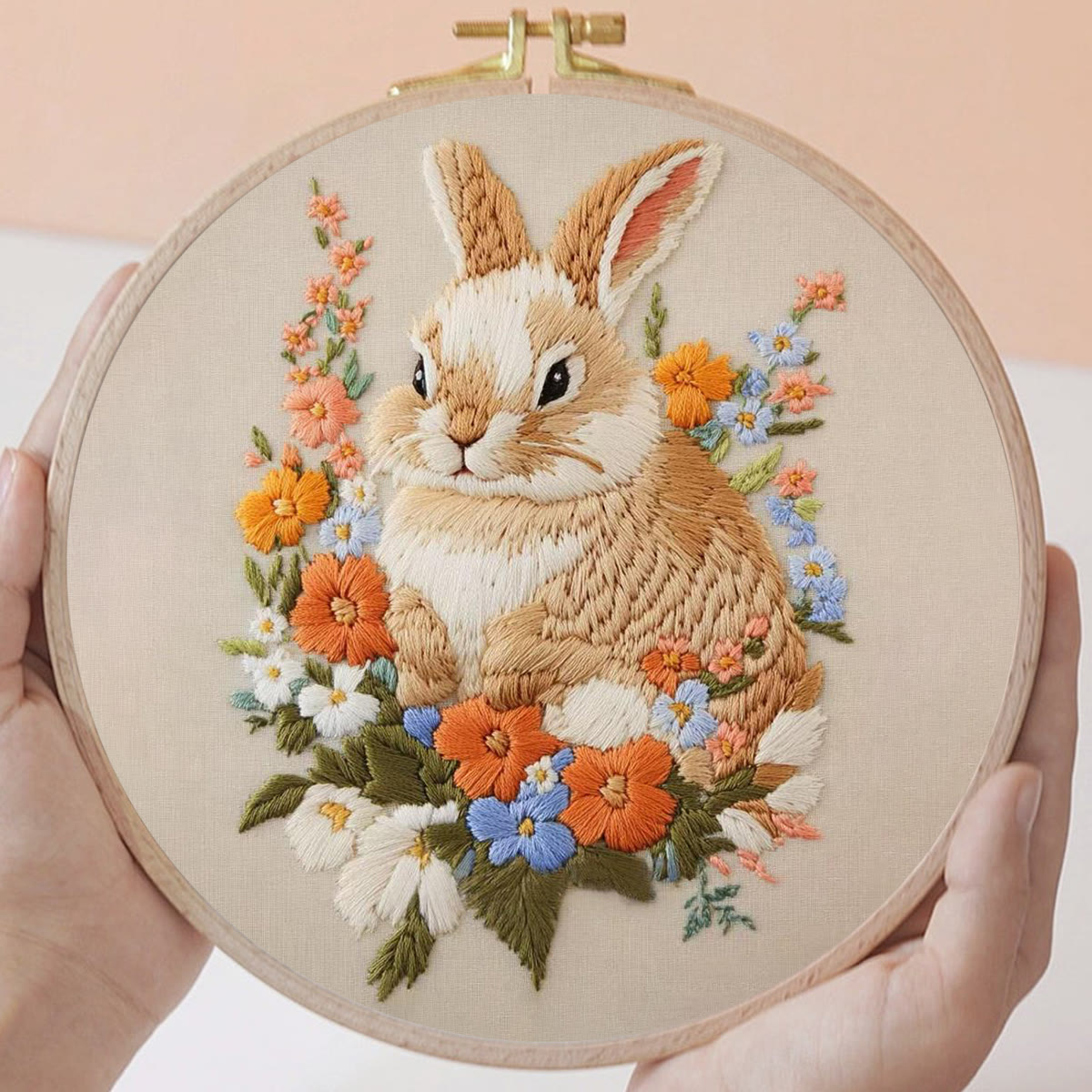 Rubbyoo Embroidery Kit - Bunny Among Blooms | Handcrafted Floral Art | A Delightful Diy Project - image 6