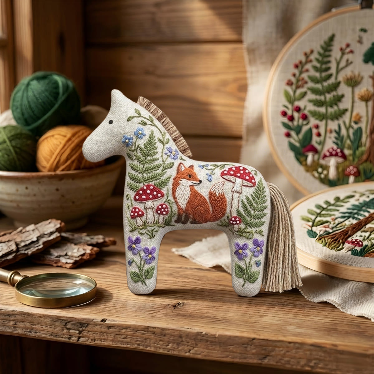 Rubbyoo Dala Horse Embroidery Kit - Red Fox | Cottagecore Gift For Crafter | Child Room Decor - image 9