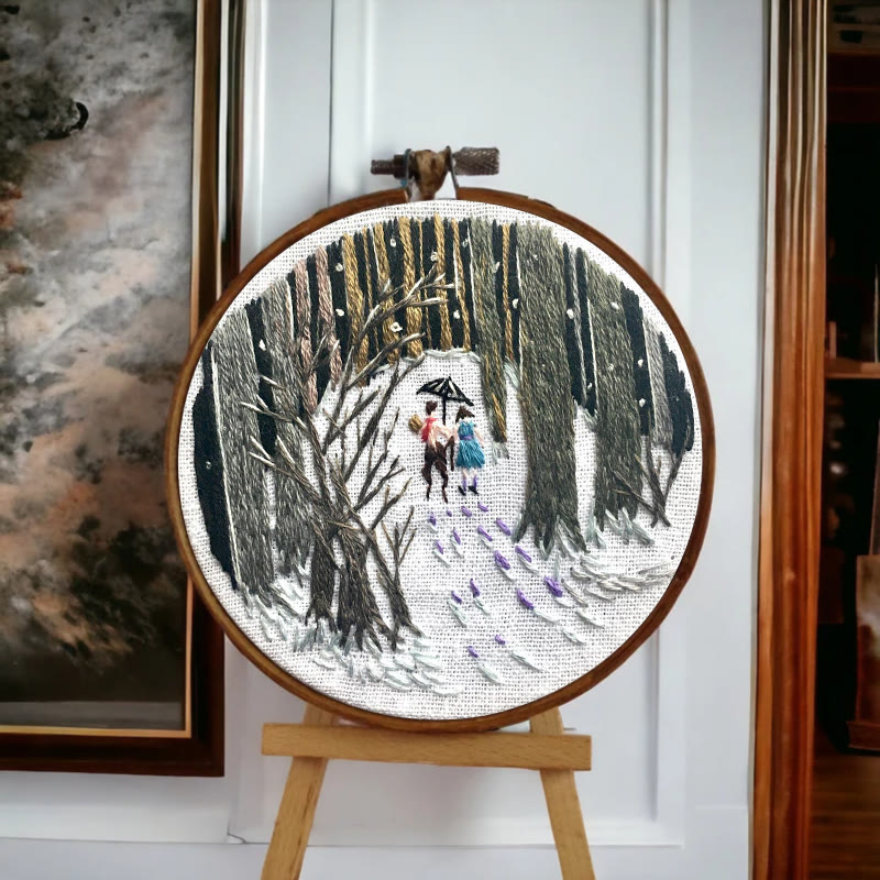 Rubbyoo Embroidery Kit - Snowy Path | Winter Landscape Craft | Perfect As Hanging Ornament  - image 5