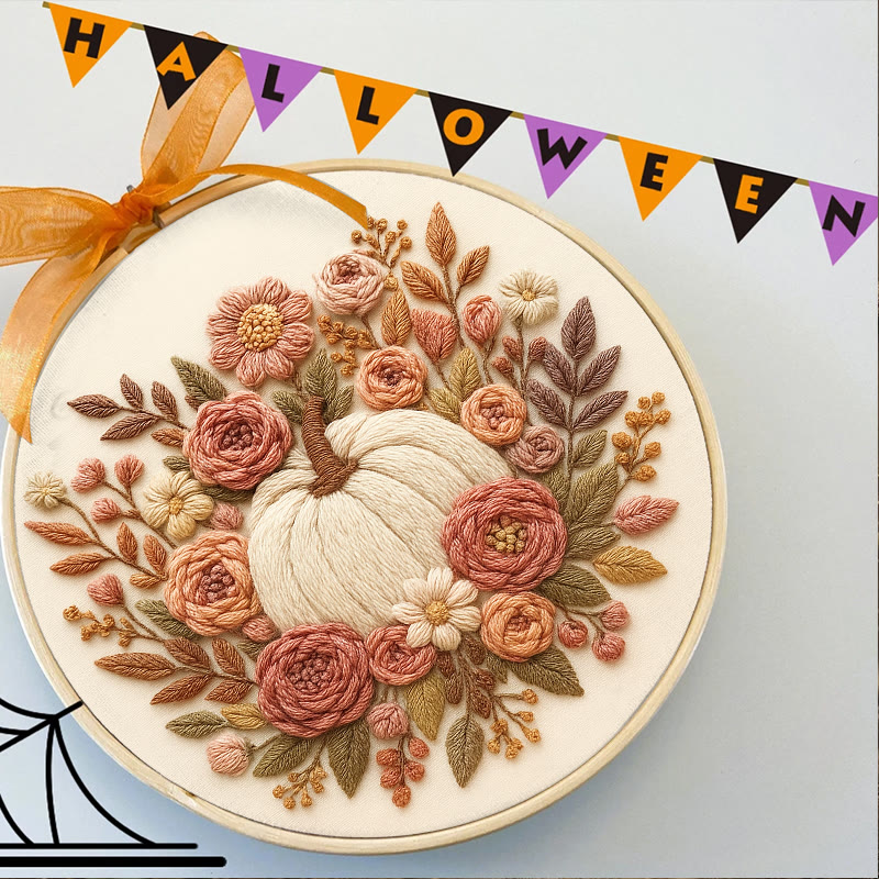Rubbyoo Embroidery Kit - Floral Pumpkin | Halloween Wall Decor  | Diy Thanksgiving Gifts  - image 7