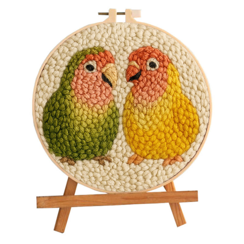 Shy Parrots Punch Needle Kit - Spring Bird Craft |  Beginner Friendly Needlework - image 10