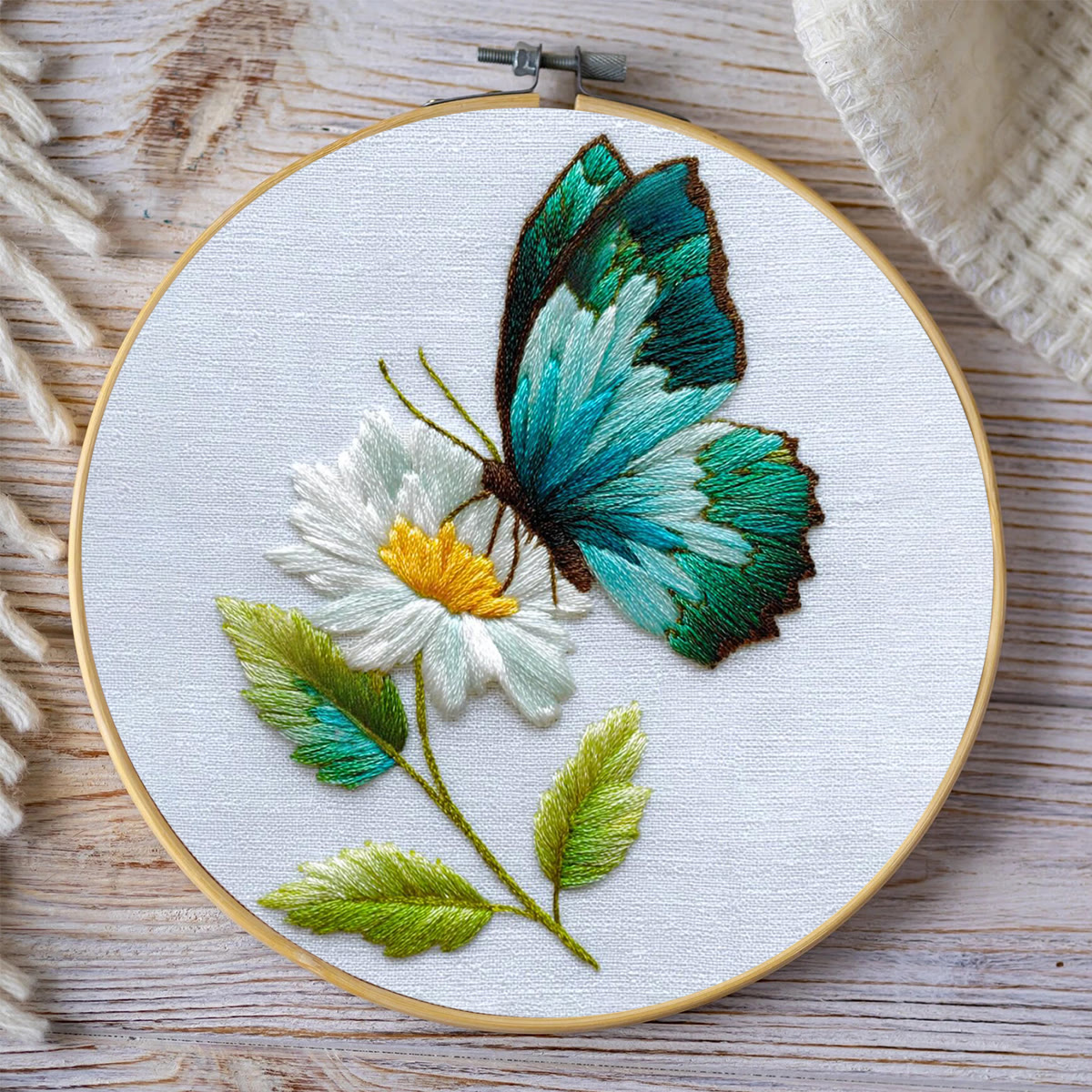 Rubbyoo Embroidery Kit - Butterfly And Daisy | Starter Friendly Craft | Delicate Home Charm - image 10