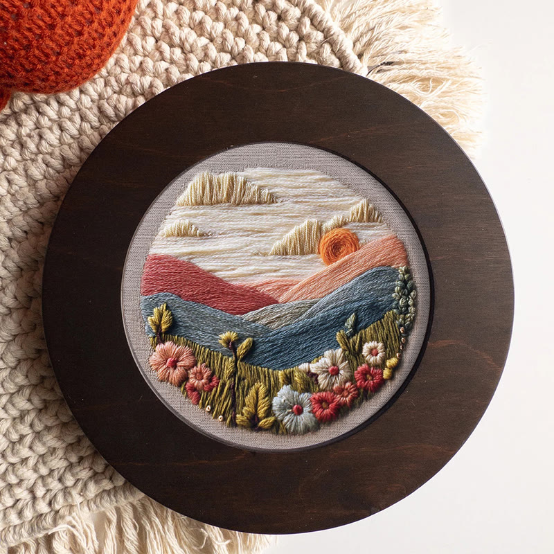 Rubbyoo Embroidery Kit - Charming Mountain | Unique Housewarming Gifts | Perfect For Desk Decor - image 6