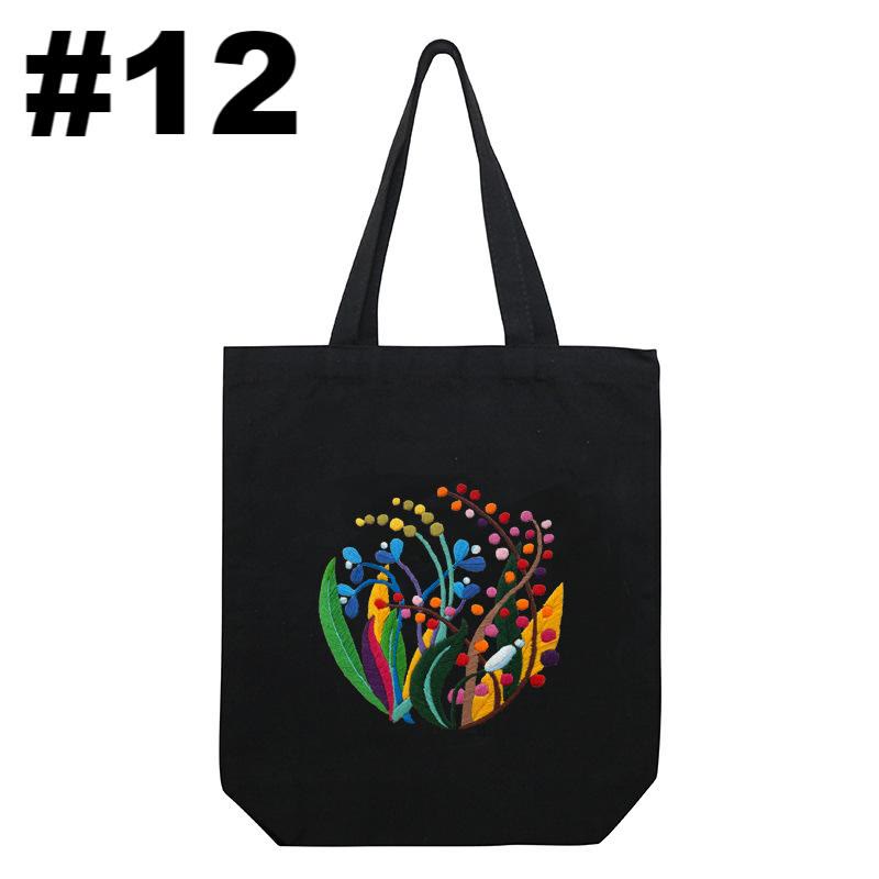 Embroidery Black Canvas Tote Bag Kits | Fashion Bags For Birthday Gifts | Handmake Unique Craft - #12 - image 13