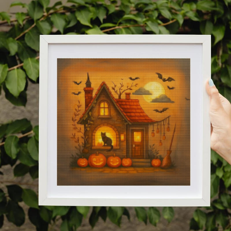 Cross Stitch Kit - Witch Cottage | Spooky Halloween Handicraft | Holiday Home Decor - image 5