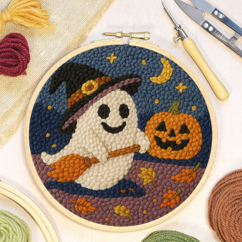 Happy Halloween Ghost Punch Needle Kit - Adorable Halloween Decor | Nice Holiday Handicraft  - image 8