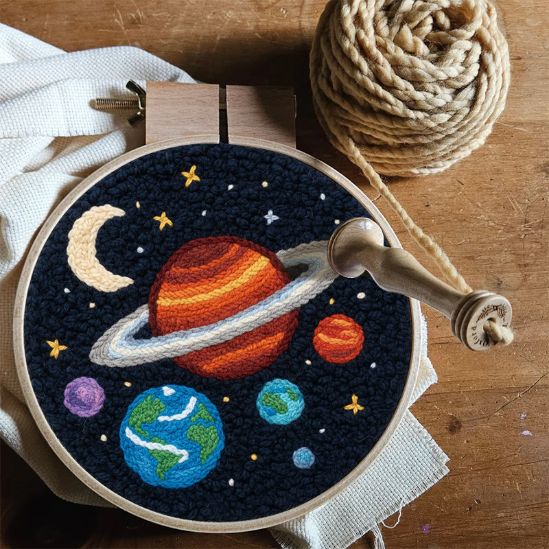 Solar System Planets Punch Needle Kit - Educational Handcraft Project | Fascinating Wall Display Option - image 9