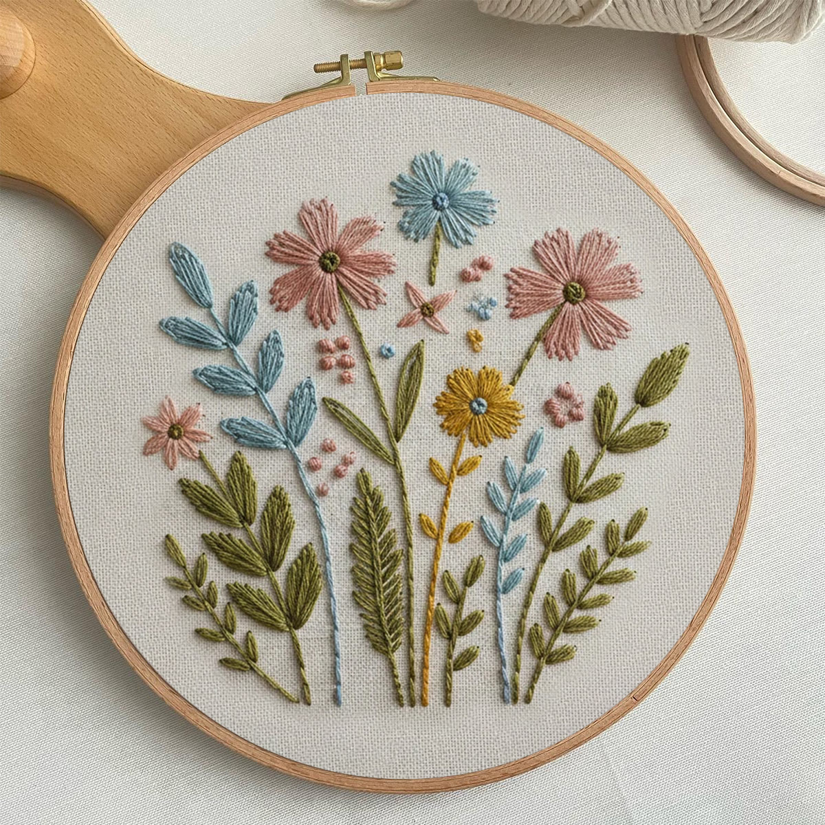 Rubbyoo Embroidery Kit - Soft-toned Floral Bunch | Lovely Gift For Her | Amateur Embroidery Kit - image 8