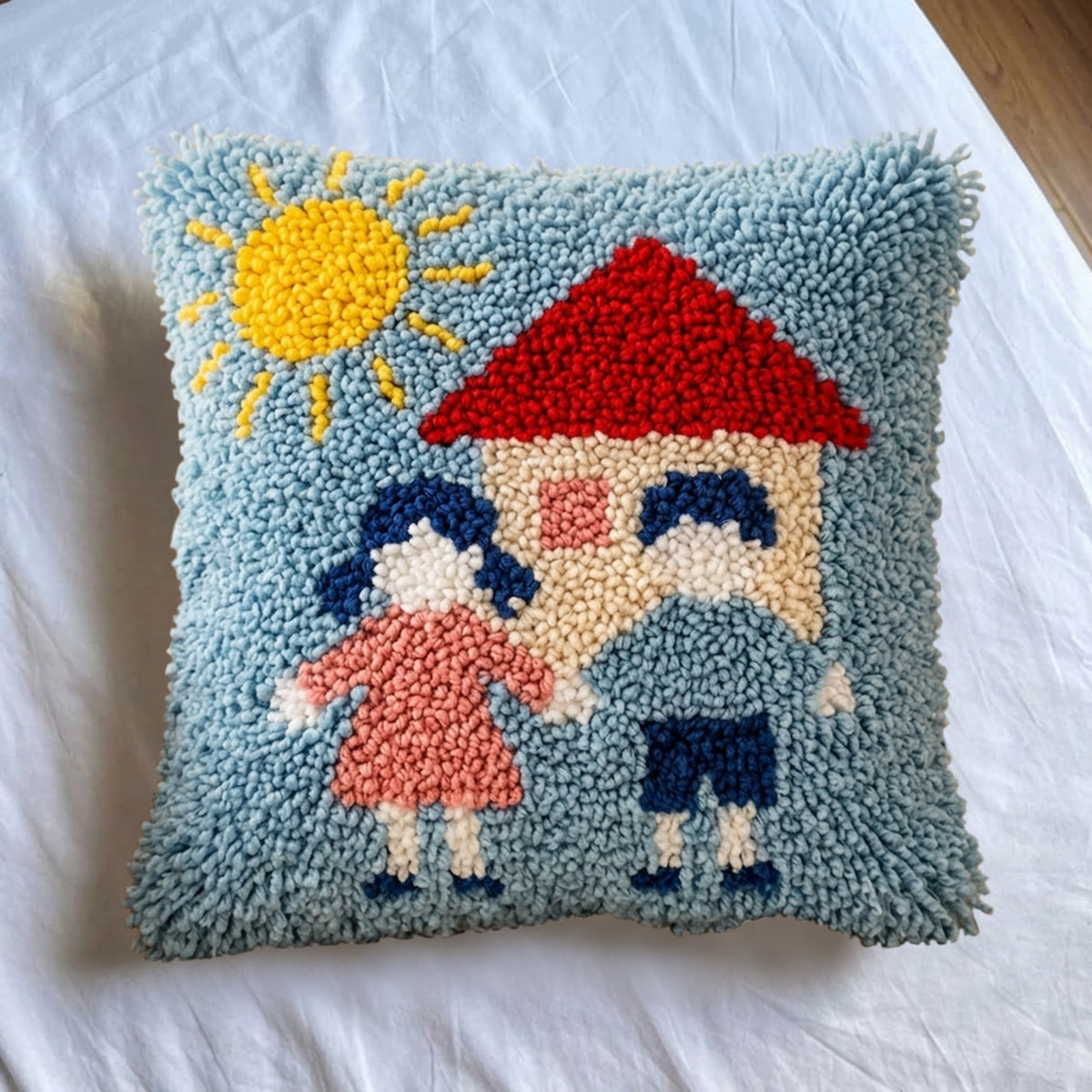Rubbyoo Latch Hook Pillow Kit - Adorable Child | Diy Cushion Set | Unique Handmade Gift - image 5