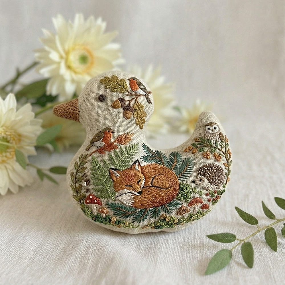 Rubbyoo Duck Embroidery Kit - Sleeping Fox | Handmade Animal Collection | Creative Car Hanging  - image 5