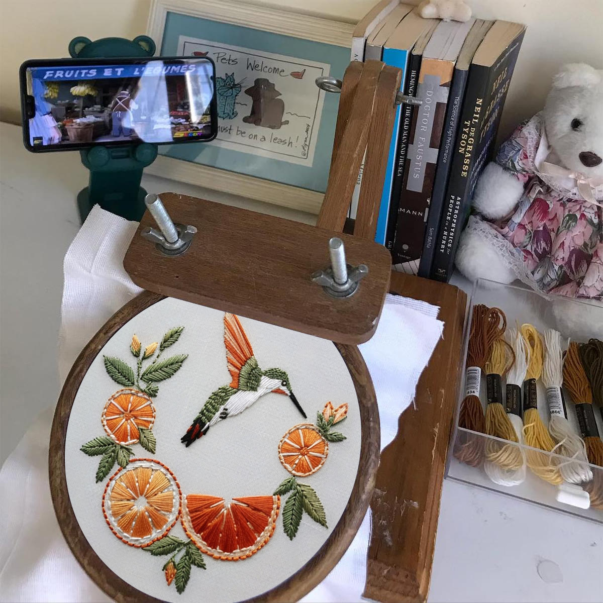 Rubbyoo Embroidery Kit-   Orange Hummingbird - image 6