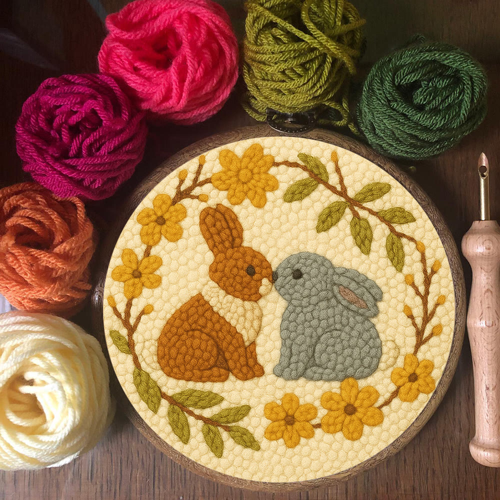  Loving Rabbits Punch Needle Kit - Handmade Gift For Lovers | Unique Valentine Gifts - image 6