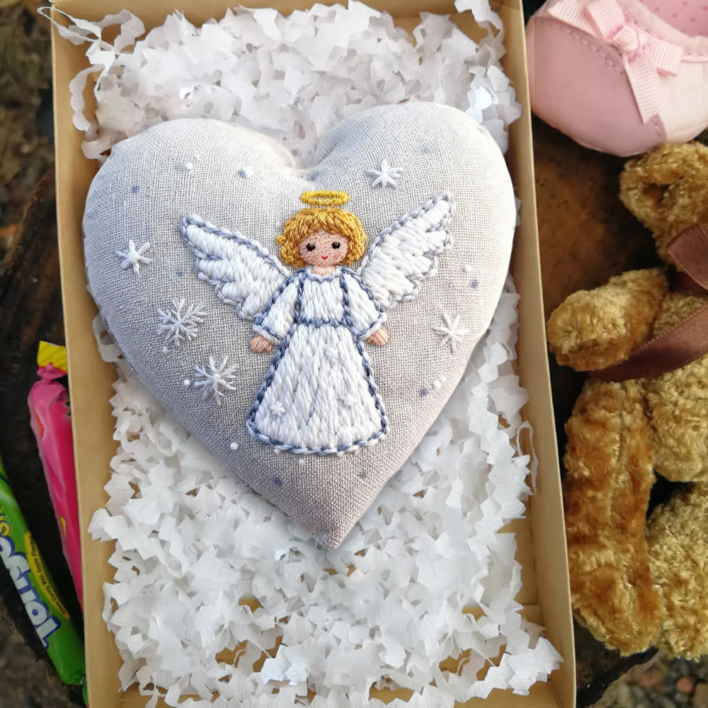 Rubbyoo Heart Embroidery Kit - Adorable Angel | Diy Needle Artwork | Perfect Hanging Decor  - image 4