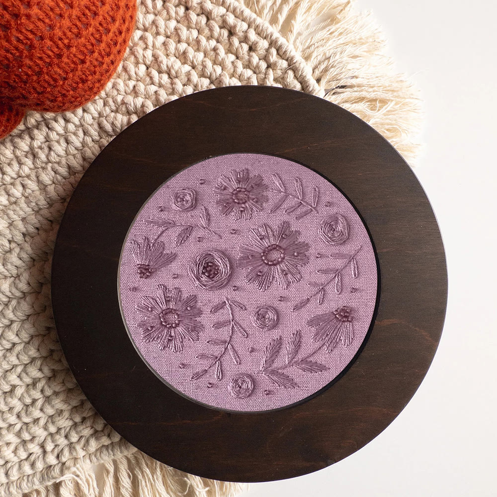 Rubbyoo Embroidery Kit - Purple Charm | Diy Floral Artwork | Easy Handmade Craft For Beginner - image 10