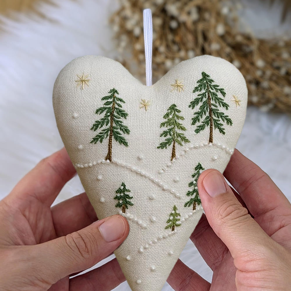 Rubbyoo Heart Embroidery Kit - Snowy Pine Forest | Winter Home Decor | Charming Gift For Nature Lovers - image 10