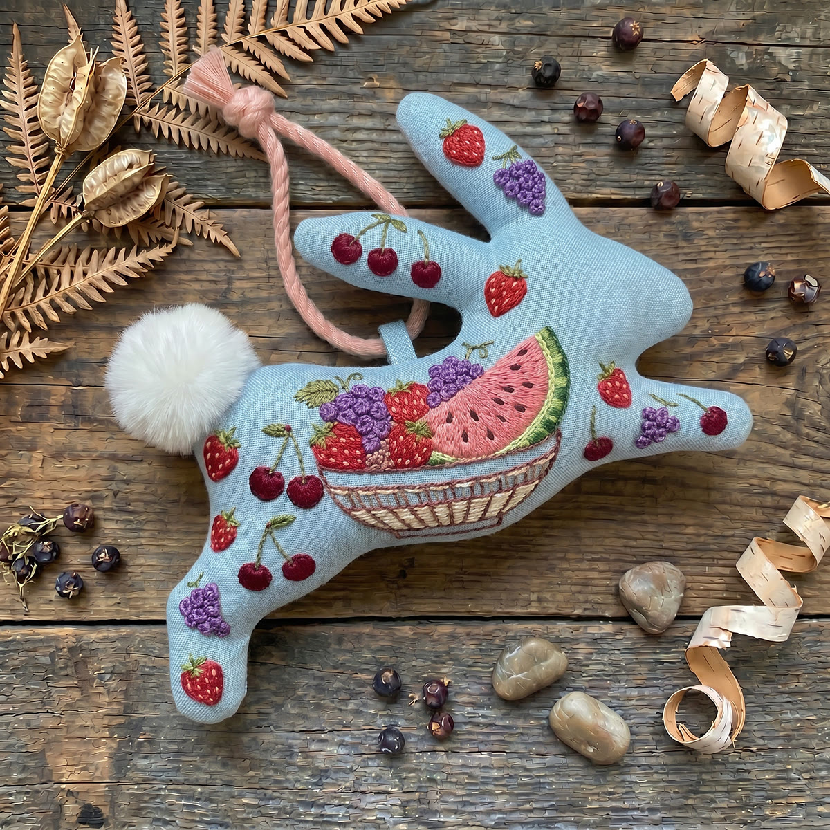 Rubbyoo Rabbit Embroidery Kit - Fruit Feast | Delicate Versatile Statement Piece |  DIY Fruit Sewing Kit - image 5