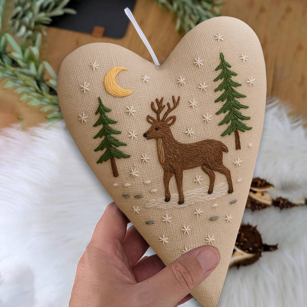 Rubbyoo Heart Embroidery Kit - Moonlit Deer | Winter Home Decor | Gift For Outdoor Enthusiasts - image 9