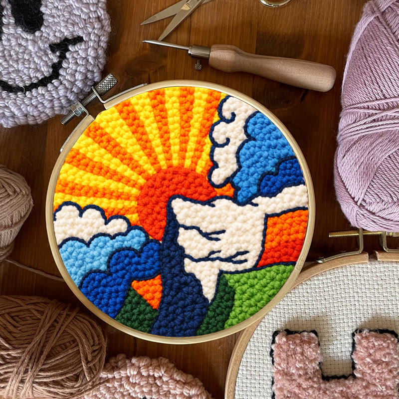 Vibrant Sunset Mountain Punch Needle Kit – New-edition Creative Diy | Fresh-concept Decor Piece - image 10