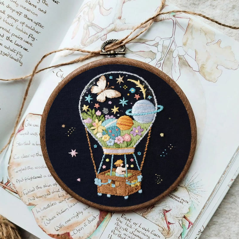 Rubbyoo Embroidery Kit - Cosmic Balloon Quest | Creative Stitch Work | Thoughtful Handmade Gift - image 5
