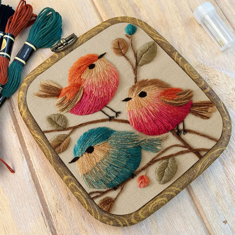 Rubbyoo Embroidery Kit - Vibrant Birds | Animal Hoop Art | Handmade Room Ornament - image 11