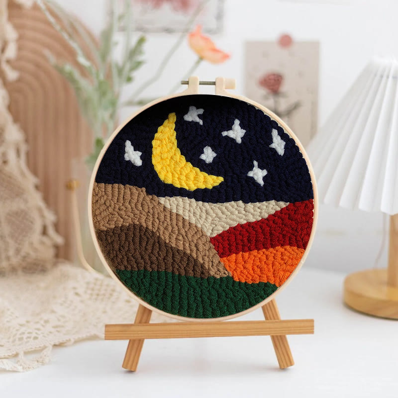 Moonlit Landscape Punch Needle Kit – Tranquil DIY Project | Serene Nature-Inspired Decor - image 3