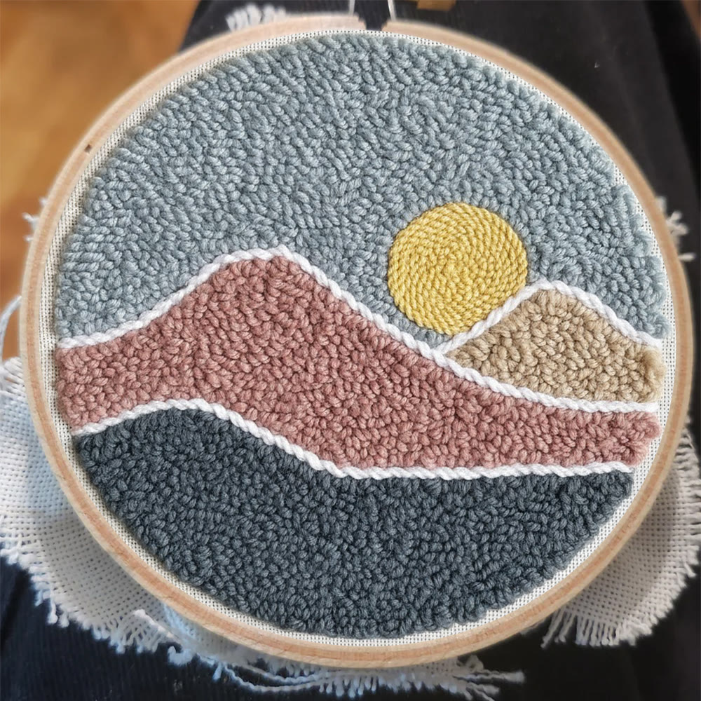 Sunset Punch Needle Kit - Landscape Diy Craft | Creative Home Decor - image 9