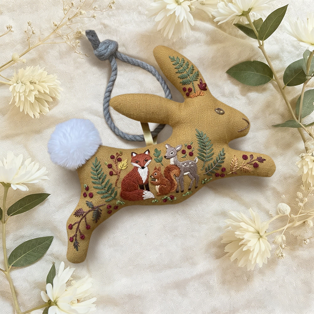 Rubbyoo Rabbit Embroidery Kit - Woodland Animal | Diy Stitch Craft | Creative Hoop Art - image 5