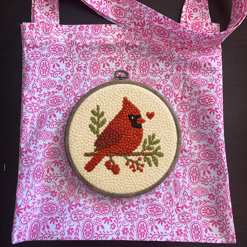  Red Bird Punch Needle Kit - Easy For Beginner | Perfect Christmas Gift Idea - image 13