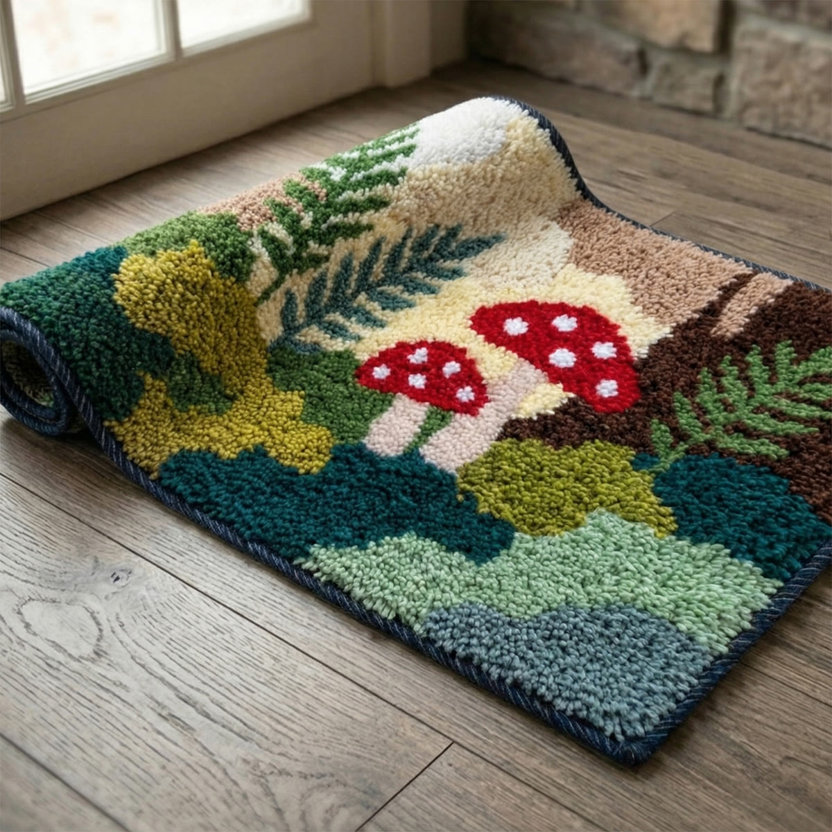 Rubbyoo Latch Hook Rug Kit - Moss Plant | Aesthetic Floor Mat | Vintage Handmade Art  - image 5