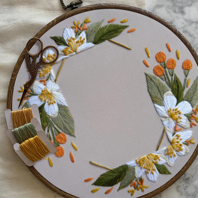 Rubbyoo Embroidery Photo Frame Kit - Beautiful White Flower | Handmade Anniversary Gift | Diy Picture Holder - image 6