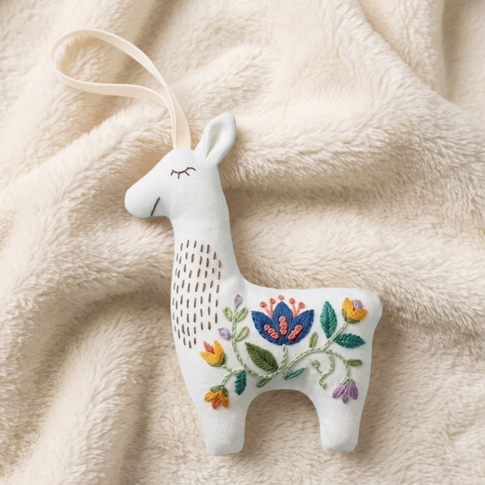Rubbyoo Llama Embroidery Kit - Little Blooms | Handmade Adorable Gift | Diy Hanging Ornament - image 8