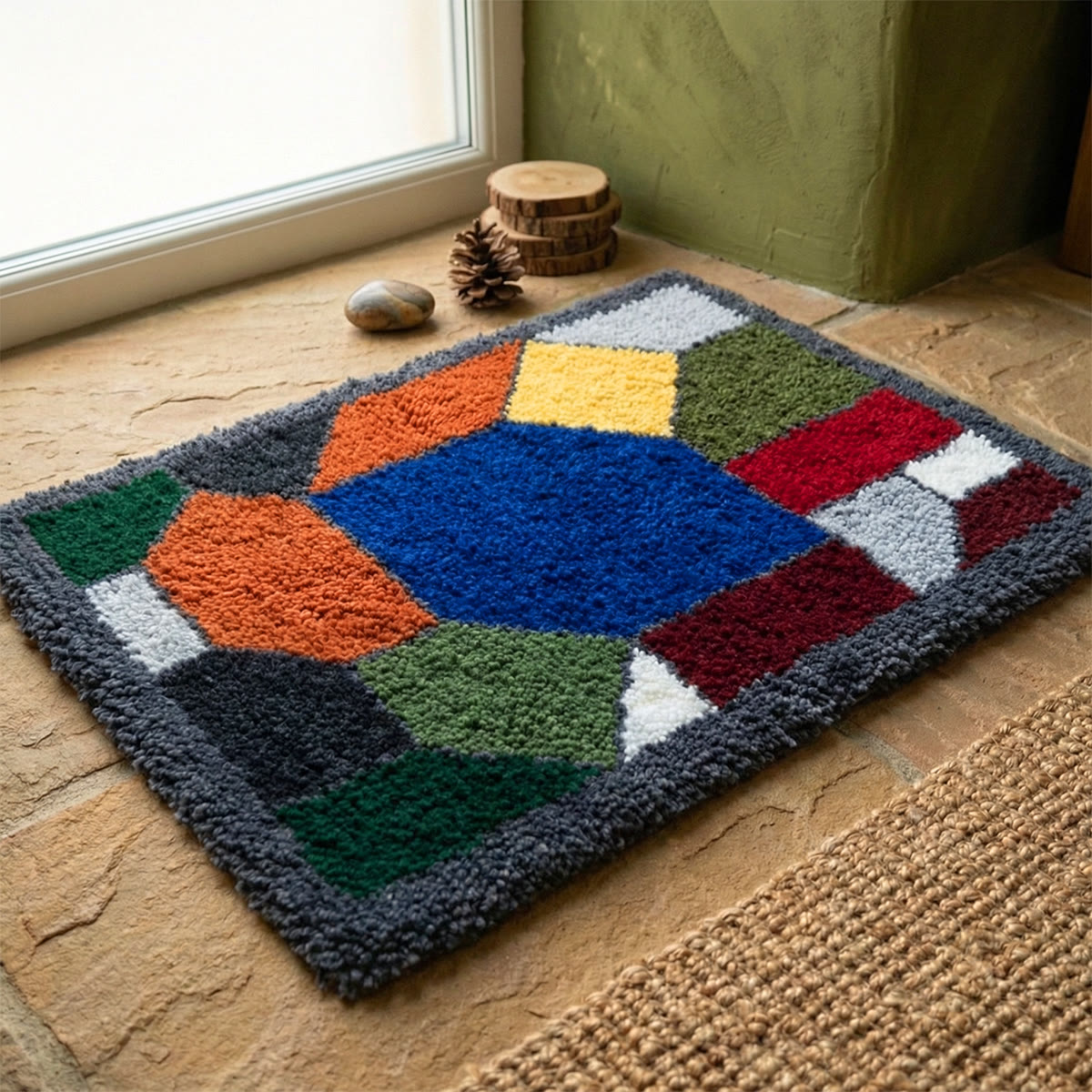 Rubbyoo Latch Hook Rug Kit - Abstract Patterns | Boho Living Room Decor | Personalized Handmade Gift - image 4