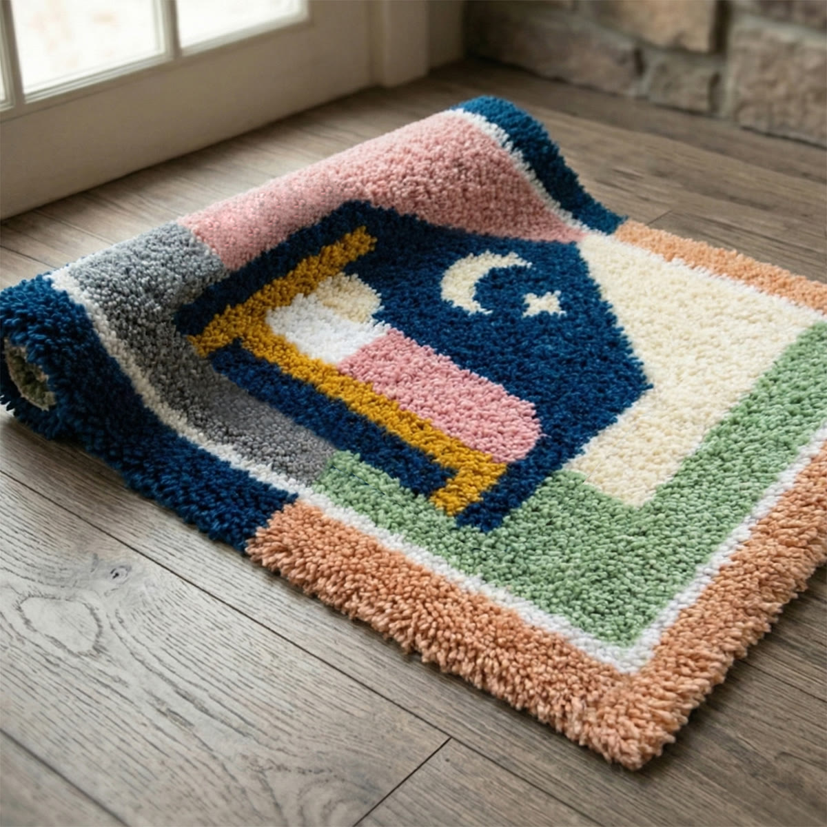 Rubbyoo Latch Hook Rug Kit - Sleeping Time | Diy Bedroom Mat | Nice Homewarming Gift - image 8